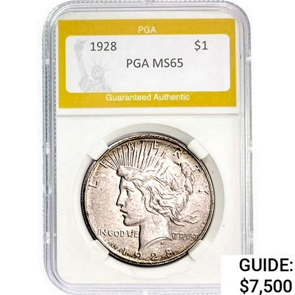 1928 Silver Peace Dollar PGA MS65