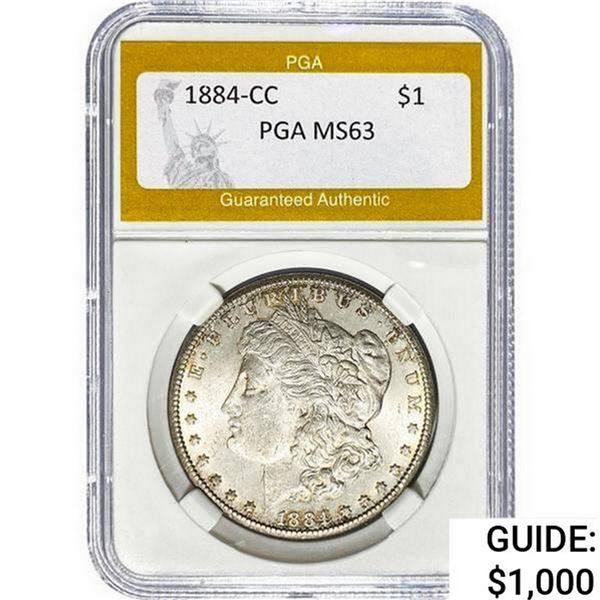 1884-CC Morgan Silver Dollar PGA MS63