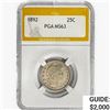Image 1 : 1892 Barber Quarter PGA MS63
