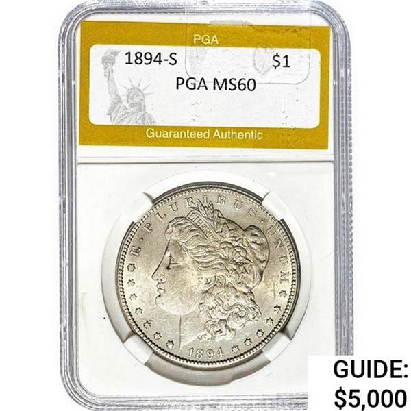 1894-S Morgan Silver Dollar PGA MS60