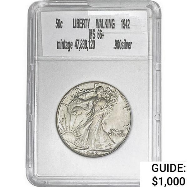 1942 Walking Liberty Half Dollar DPG MS66+