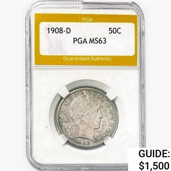 1908-D Barber Half Dollar PGA MS63