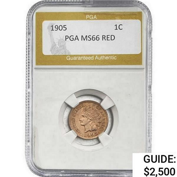 1905 Indian Head Cent PGA MS66 RED