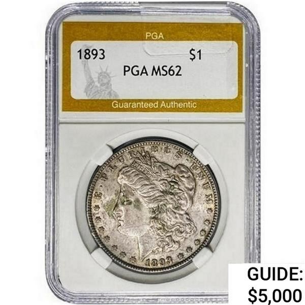 1893 Morgan Silver Dollar PGA MS62