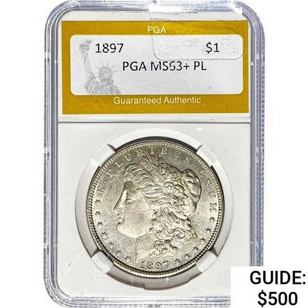 1897 Morgan Silver Dollar PGA MS63+ PL
