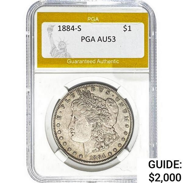 1884-S Morgan Silver Dollar PGA AU53