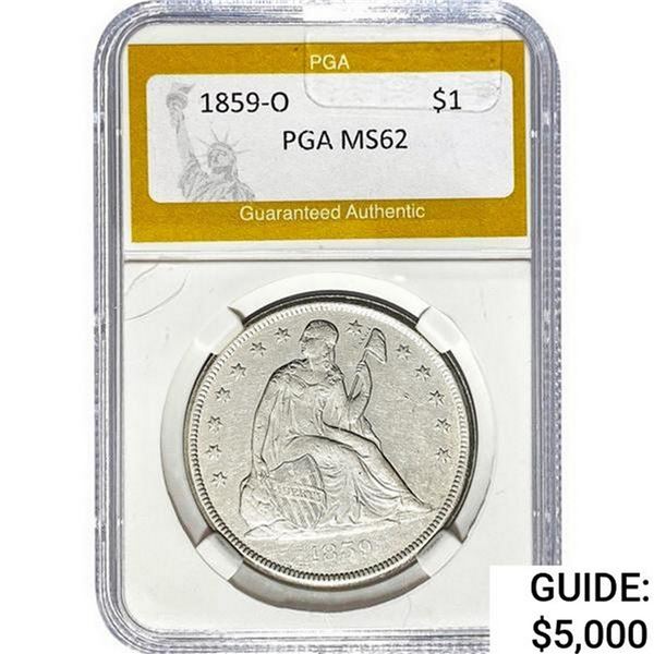 1859-O Silver Trade Dollar PGA MS62