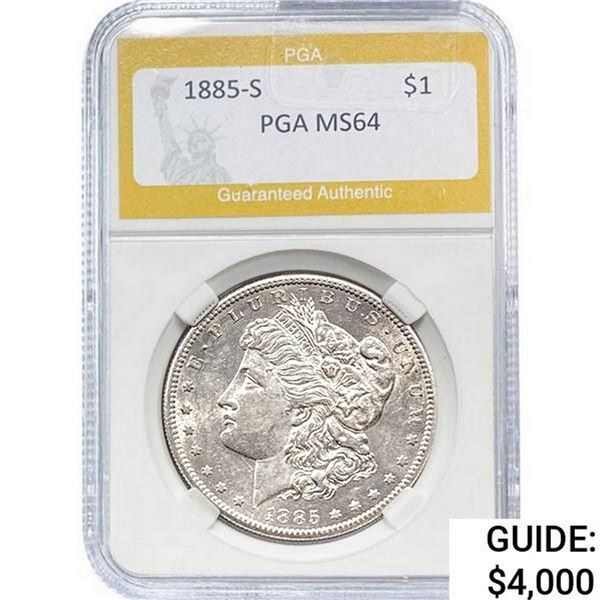 1885-S Morgan Silver Dollar PGA MS64