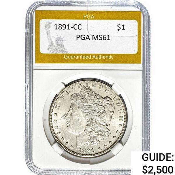 1891-CC Morgan Silver Dollar PGA MS61