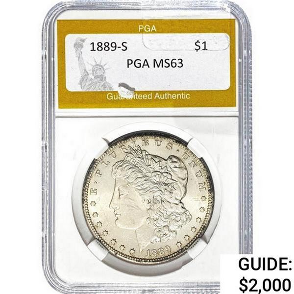 1889-S Morgan Silver Dollar PGA MS63