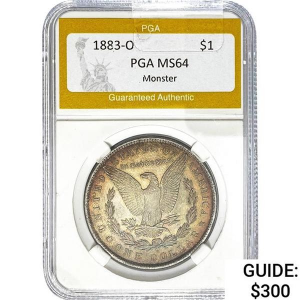 1883-O Morgan Silver Dollar PGA MS64 Monster