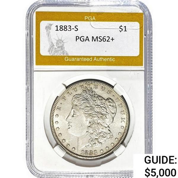 1883-S Morgan Silver Dollar PGA MS62+