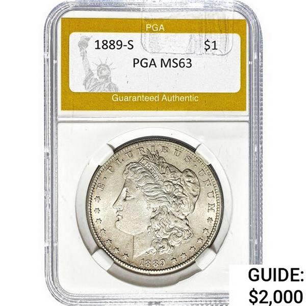 1889-S Morgan Silver Dollar PGA MS63