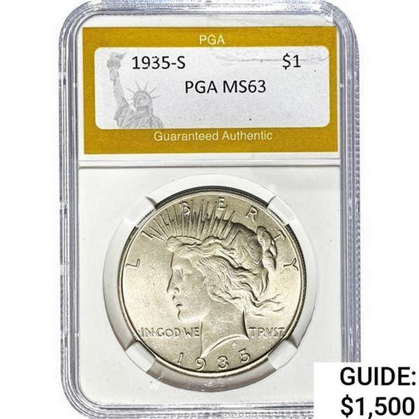 1935-S Silver Peace Dollar PGA MS63