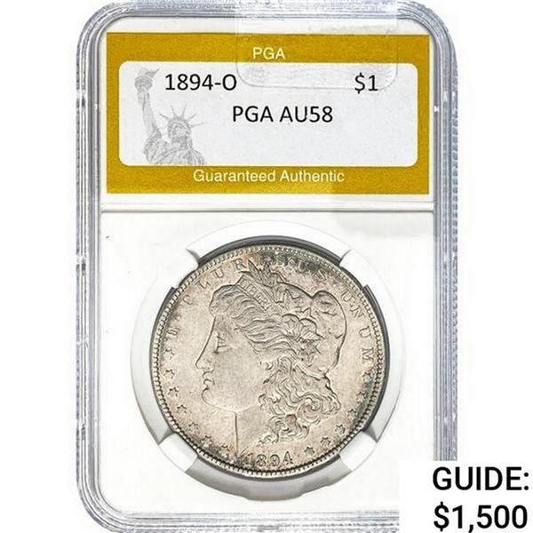 1894-O Morgan Silver Dollar PGA AU58
