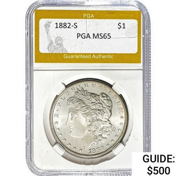 1882-S Morgan Silver Dollar PGA MS65
