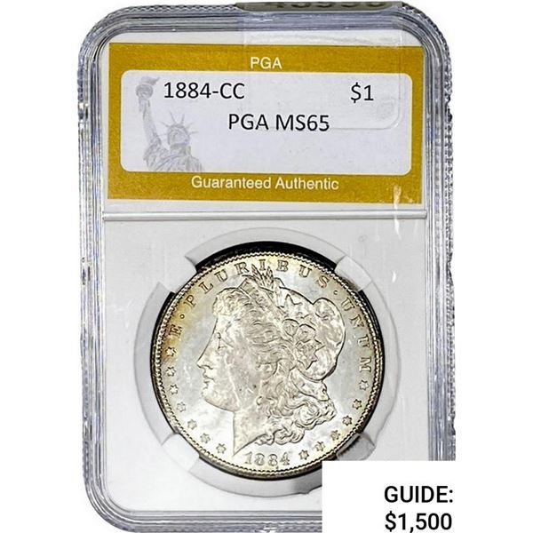 1884-CC Morgan Silver Dollar PGA MS65