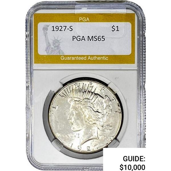 1927-S Silver Peace Dollar PGA MS65