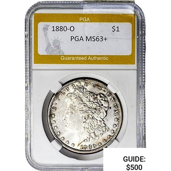 1880-O Morgan Silver Dollar PGA MS63+