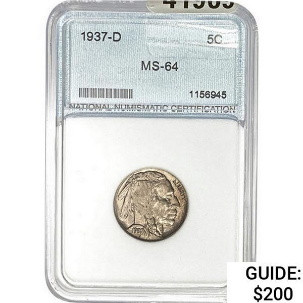 1937-D Buffalo Nickel NNC MS64