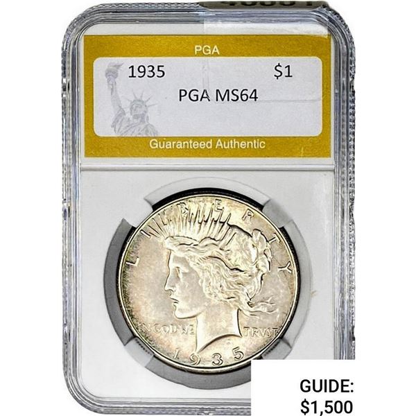 1935 Silver Peace Dollar PGA MS64