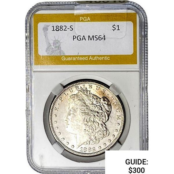 1882-S Morgan Silver Dollar PGA MS64