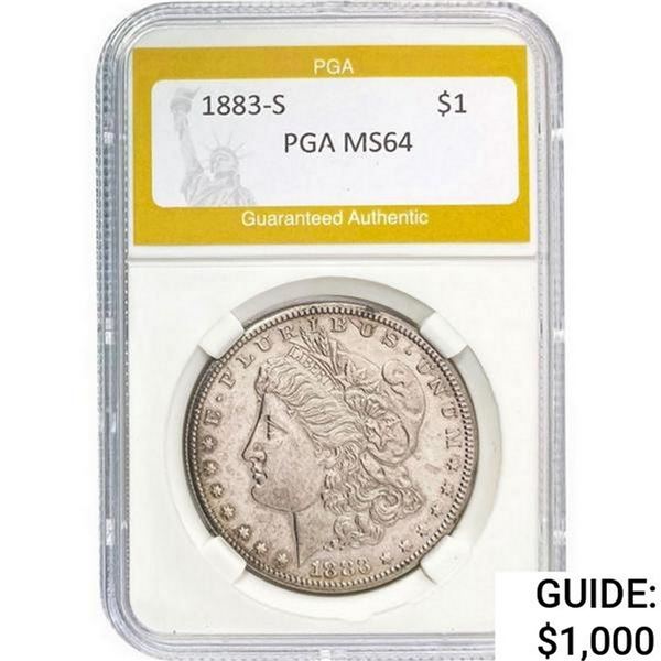 1883-S Morgan Silver Dollar PGA MS64