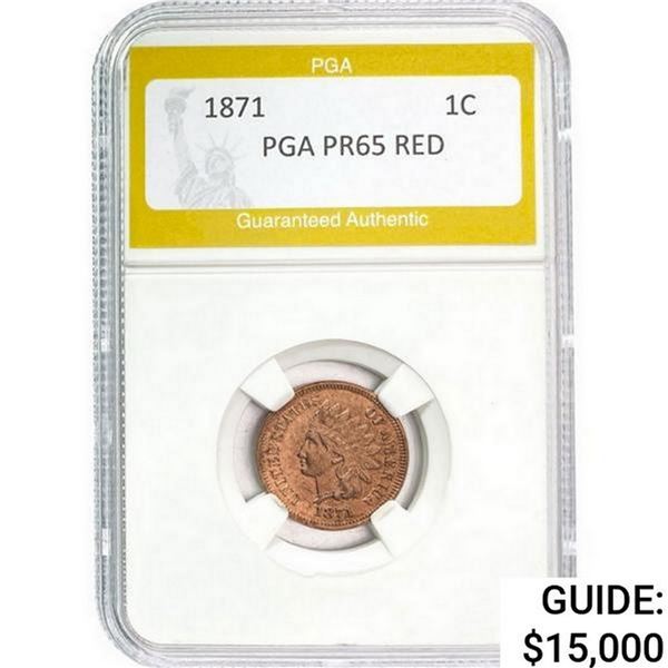 1871 Indian Head Cent PGA PR65 Red
