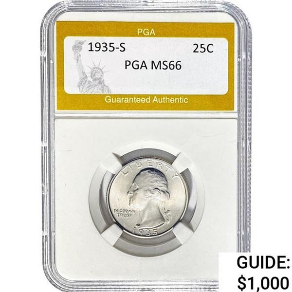 1935-S Washington Silver Quarter PGA MS66