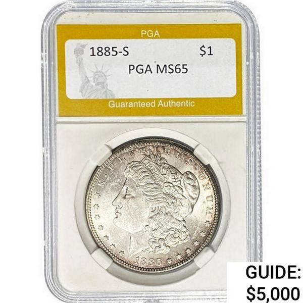 1885-S Morgan Silver Dollar PGA MS65