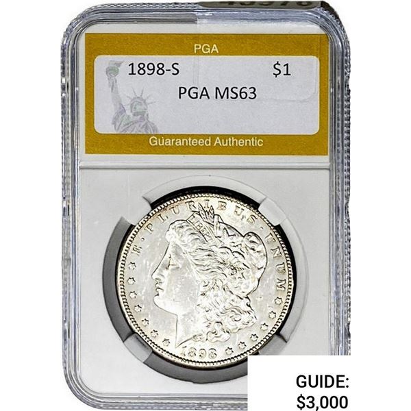 1898-S Morgan Silver Dollar PGA MS63