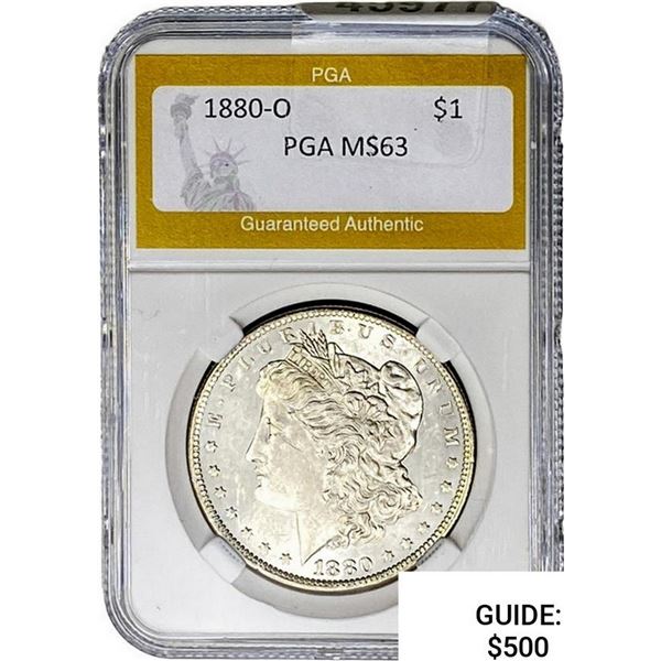 1880-O Morgan Silver Dollar PGA MS63