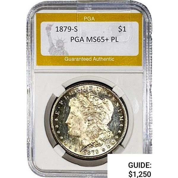 1879-S Morgan Silver Dollar PGA MS65+ PL