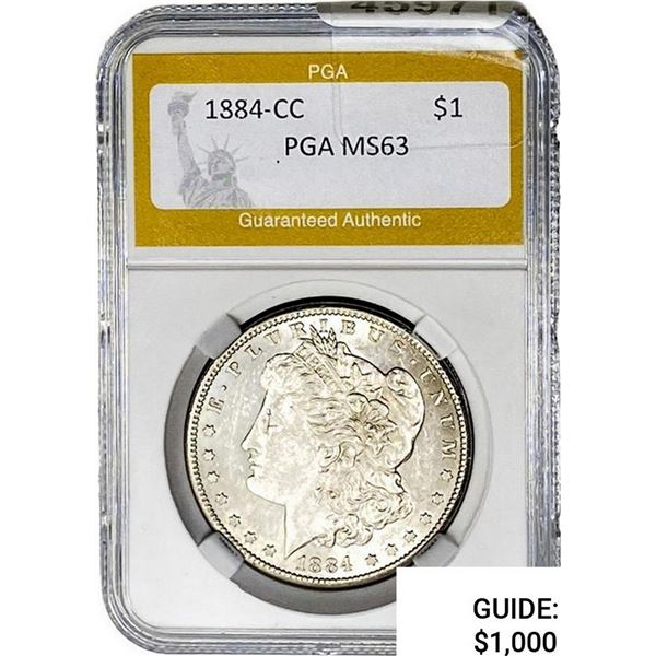 1884-CC Morgan Silver Dollar PGA MS63