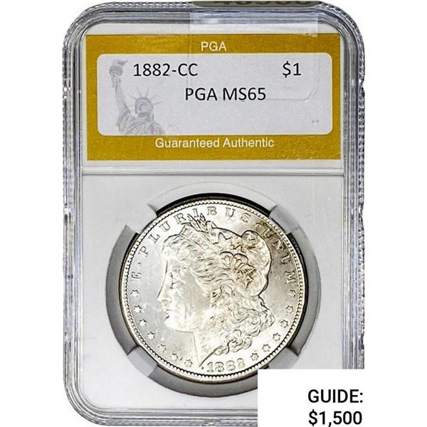 1882-CC Morgan Silver Dollar PGA MS65