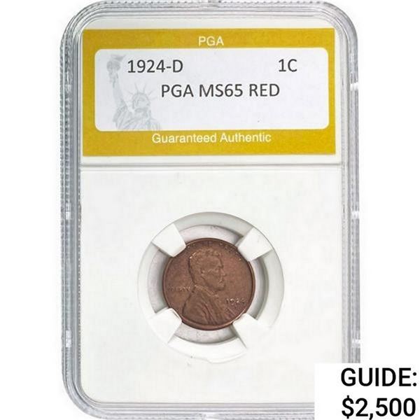 1924-D Wheat Cent PGA MS65 Red