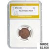 Image 1 : 1924-D Wheat Cent PGA MS65 Red