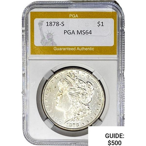 1878-S Morgan Silver Dollar PGA MS64