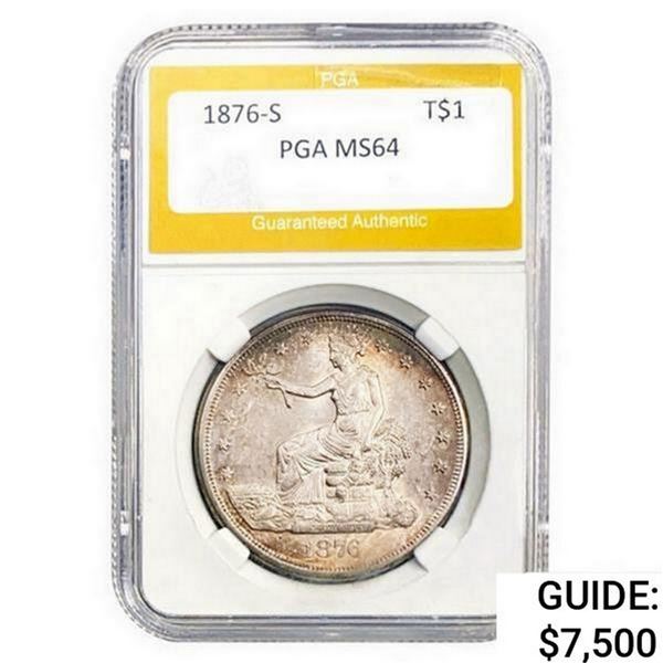 1876-S Silver Trade Dollar PGA MS64