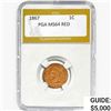 Image 1 : 1867 Indian Head Cent PGA MS64 RED