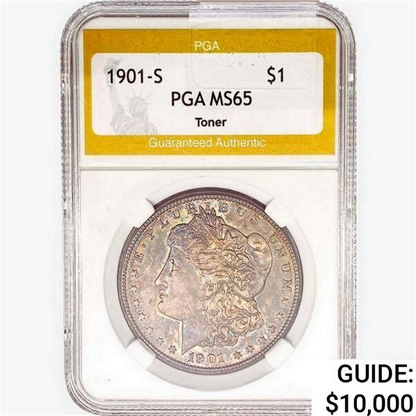 1901-S Morgan Silver Dollar PGA MS65 Toner