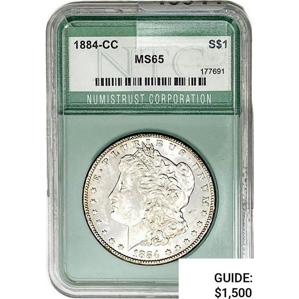 1884-CC Morgan Silver Dollar NTC MS65