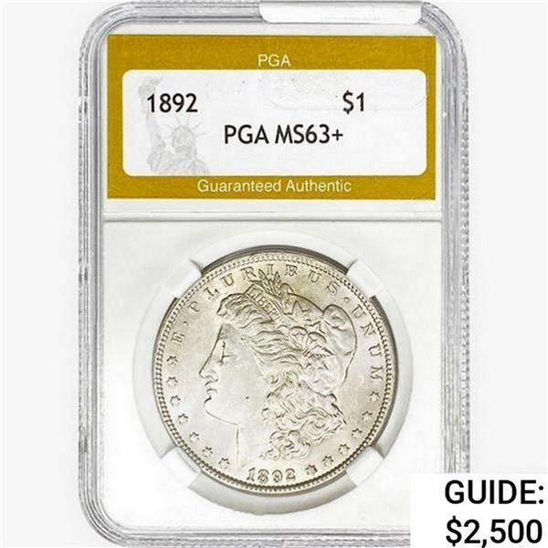 1892 Morgan Silver Dollar PGA MS63+
