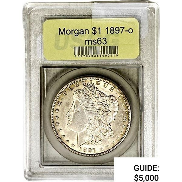 1897-O Morgan Silver Dollar USCG MS63