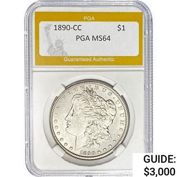 1890-CC Morgan Silver Dollar PGA MS64