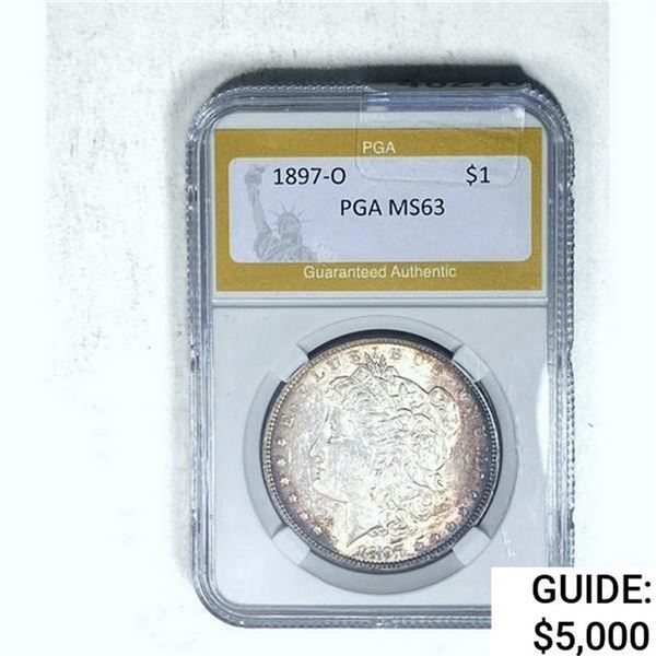 1897-O Morgan Silver Dollar PGA MS63