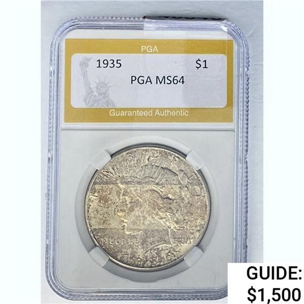1935 Silver Peace Dollar PGA MS64