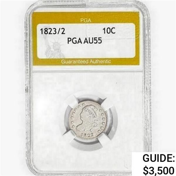 1823/2 Capped Bust Dime PGA AU55