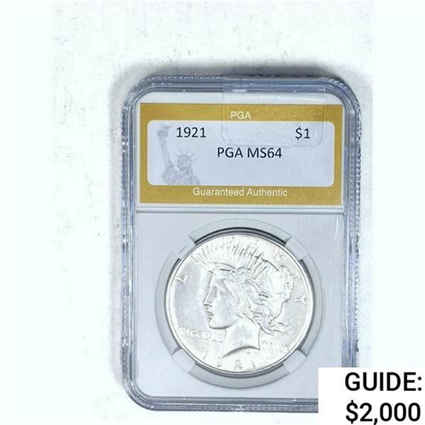 1921 Silver Peace Dollar PGA MS64