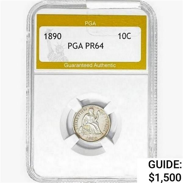 1890 Seated Liberty Dime PGA PR64